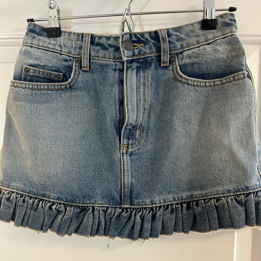 Denim Ruffle Hem Skirt